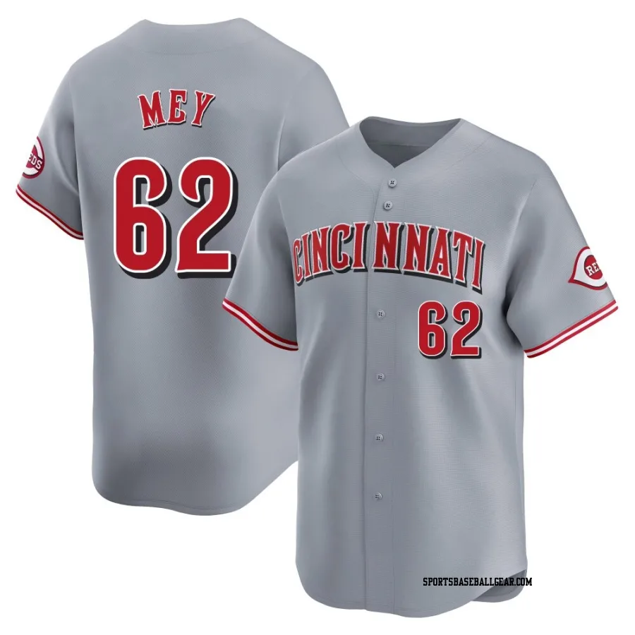 Luis Mey Men's Cincinnati Reds Gray Limited Away Jersey