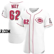 Luis Mey Men's Cincinnati Reds White Authentic Home Jersey