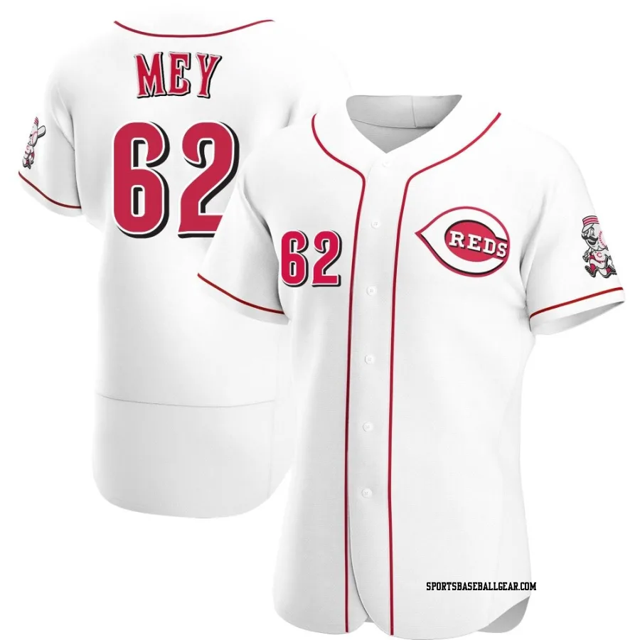Luis Mey Men's Cincinnati Reds White Authentic Home Jersey
