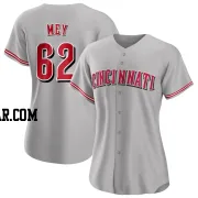 Luis Mey Women's Cincinnati Reds Gray Authentic Road Jersey