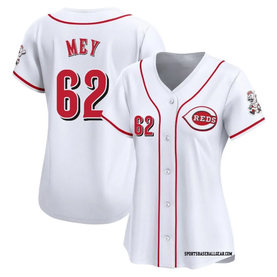 Luis Mey Women's Cincinnati Reds White Limited Home Jersey