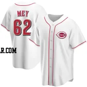 Luis Mey Youth Cincinnati Reds White Replica Home Jersey