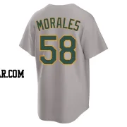 Luis Morales Men's Oakland Athletics Gray Replica Away 2.0 Jersey