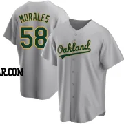 Luis Morales Men's Oakland Athletics Gray Replica Road Jersey