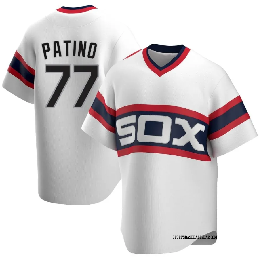Luis Patino Men's Chicago White Sox White Replica Cooperstown Collection Jersey