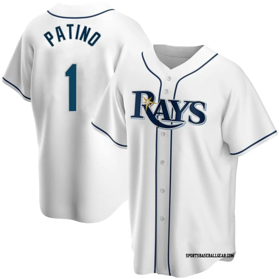 Luis Patino Men's Tampa Bay Rays White Replica Home Jersey