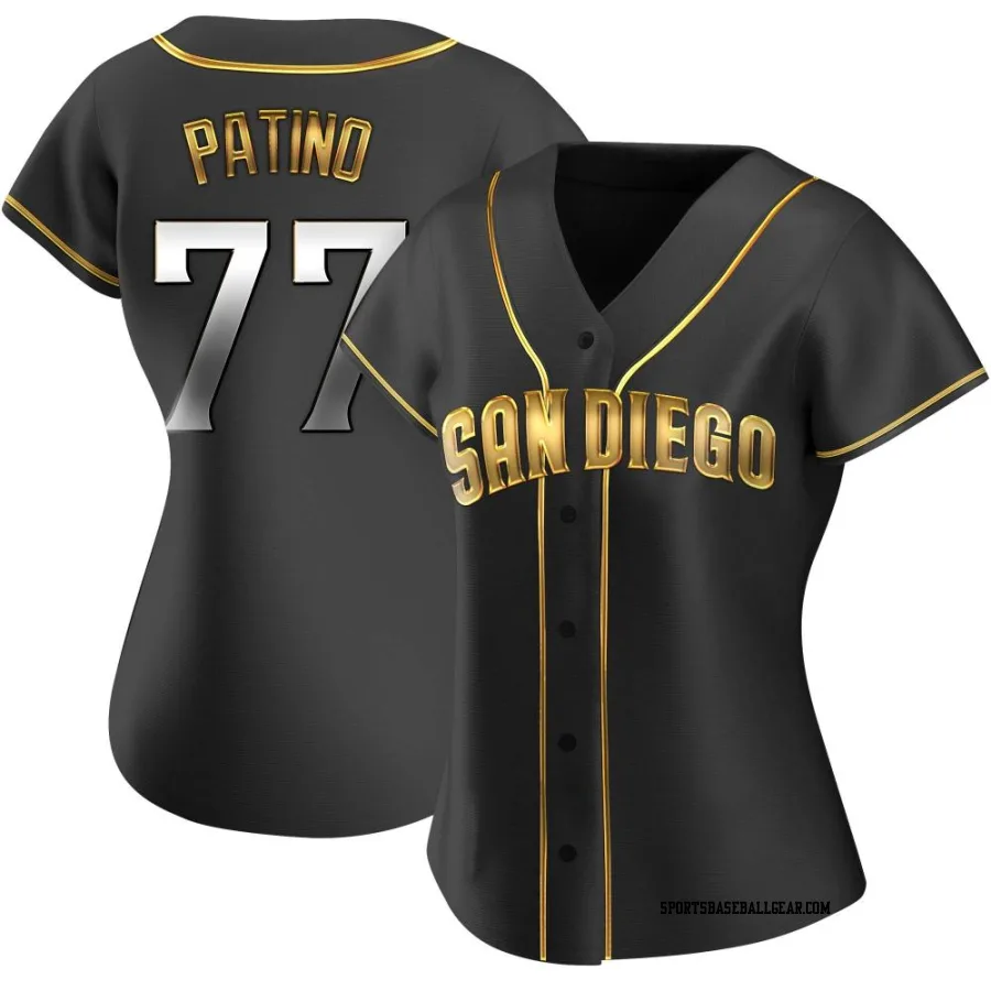 Luis Patino Women's San Diego Padres Black Golden Replica Alternate Jersey
