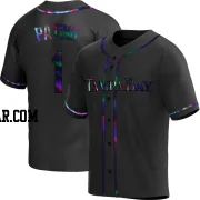 Luis Patino Youth Tampa Bay Rays Black Holographic Replica Alternate Jersey
