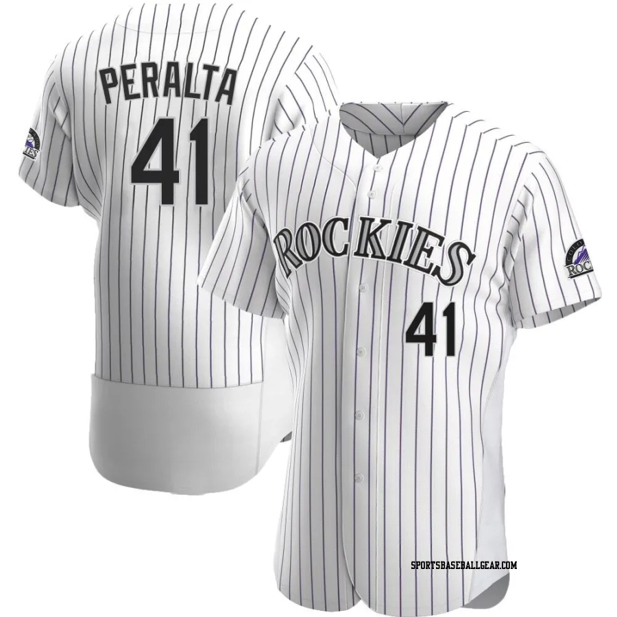 Luis Peralta Men's Colorado Rockies White Authentic Home Jersey