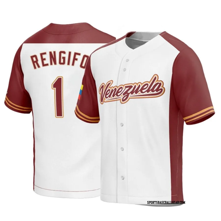 Luis Rengifo Youth Venezuela Baseball White Replica 2023 World Baseball Classic Jersey