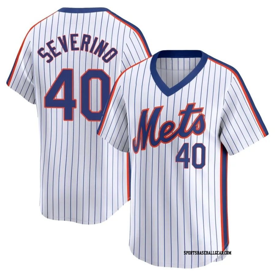 Luis Severino Youth New York Mets White Limited Cooperstown Collection Jersey