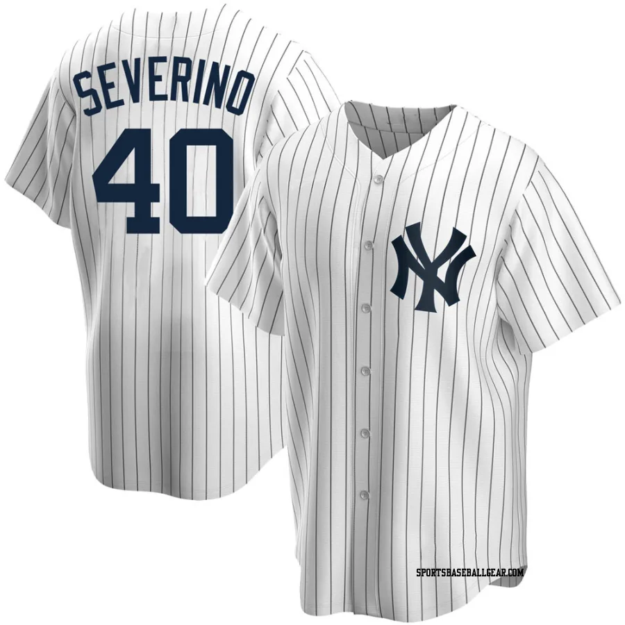 Luis Severino Youth New York Yankees White Replica Home Jersey