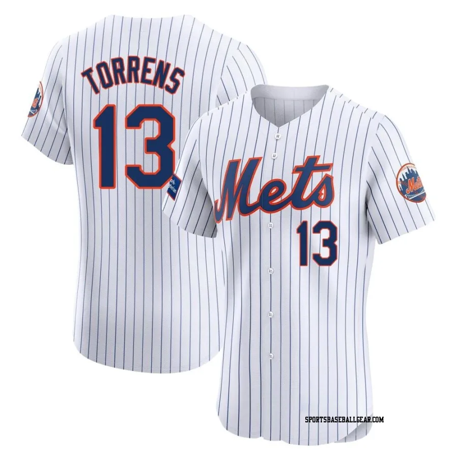 Luis Torrens Men's New York Mets White Elite Home Patch Jersey