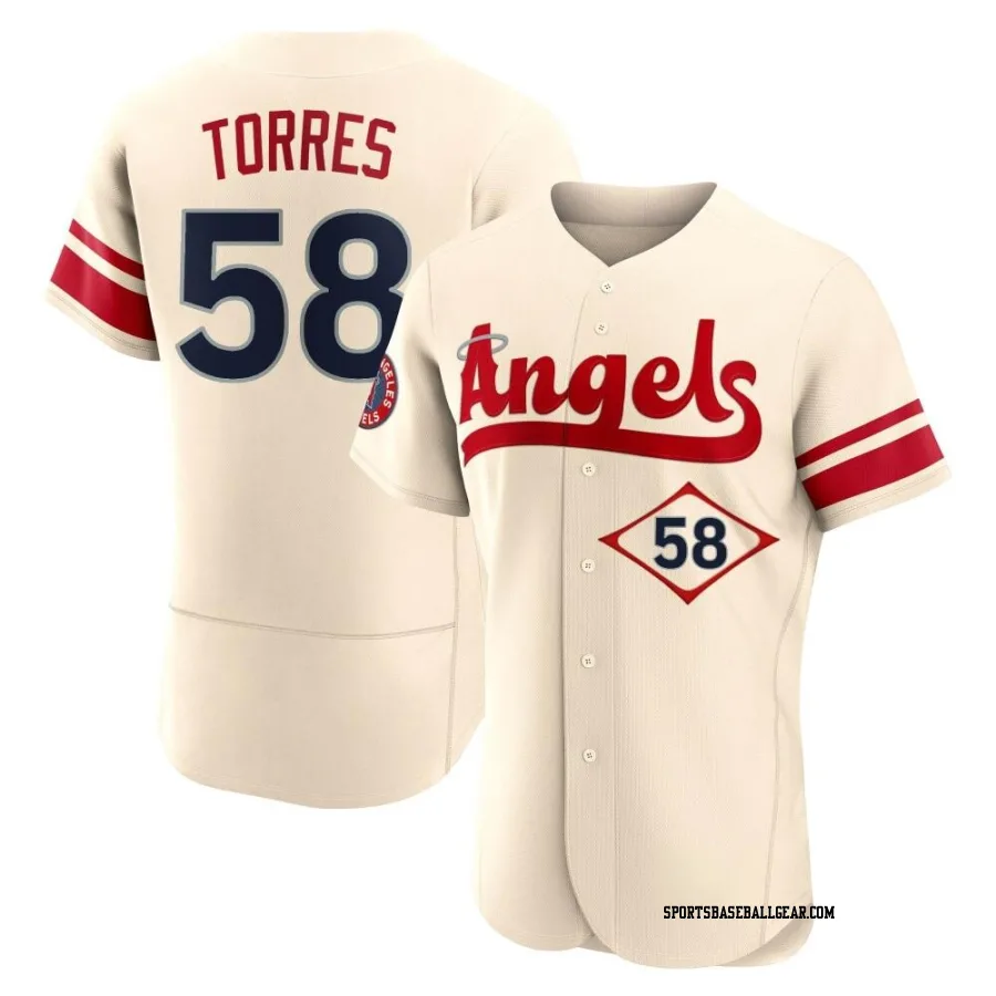 Luis Torres Men's Los Angeles Angels Cream Authentic 2022 City Connect Jersey
