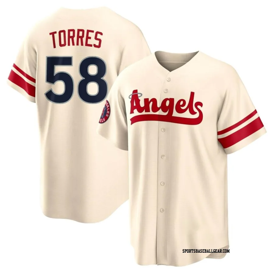 Luis Torres Men's Los Angeles Angels Cream Replica 2022 City Connect Jersey