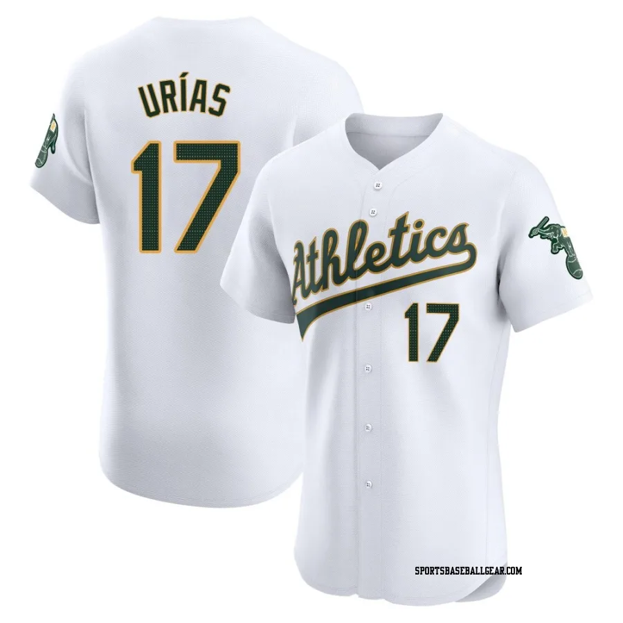 Luis Urias Men's Oakland Athletics White Elite Home Jersey