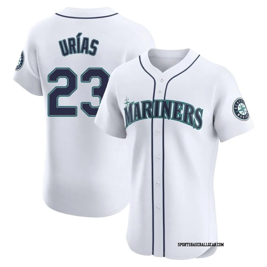 Luis Urias Men's Seattle Mariners White Elite Home Jersey