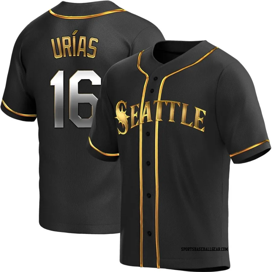 Luis Urias Youth Seattle Mariners Black Golden Replica Alternate Jersey