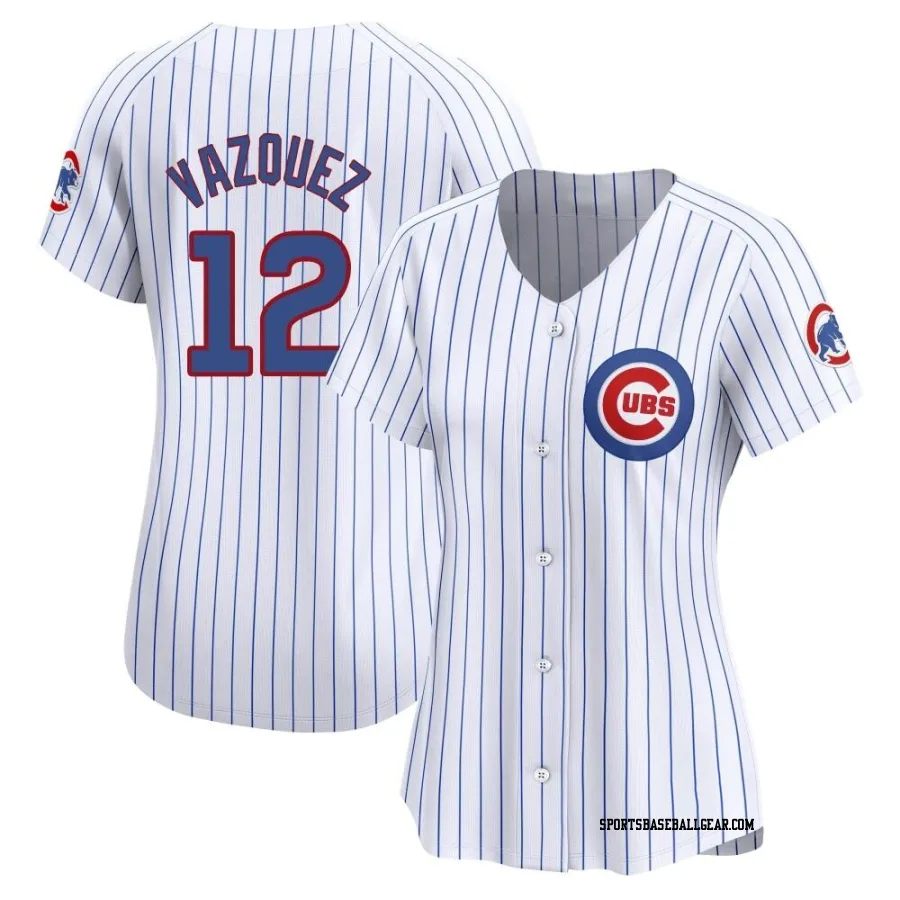 Luis Vazquez Women's Chicago Cubs White Limited Home Jersey