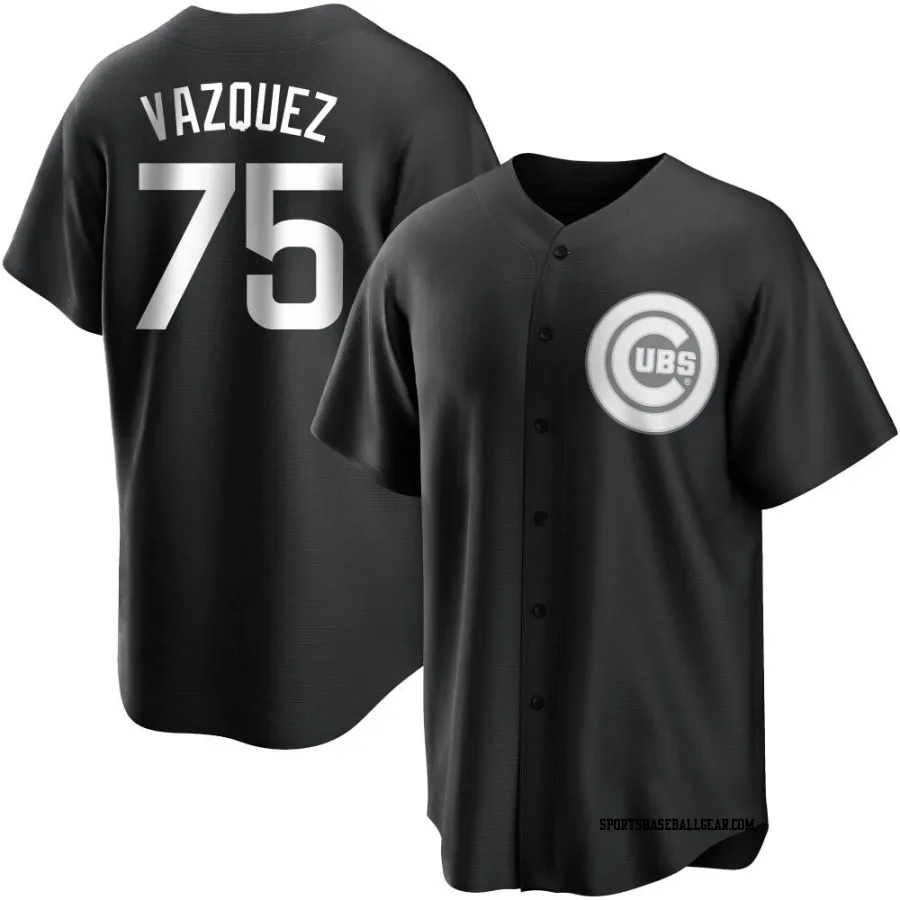 Luis Vazquez Youth Chicago Cubs Black/White Replica Jersey