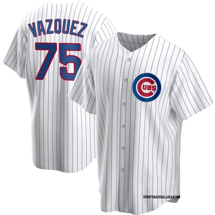 Luis Vazquez Youth Chicago Cubs White Replica Home Jersey