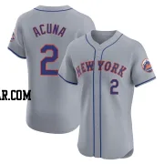 Luisangel Acuna Men's New York Mets Gray Elite Road Jersey