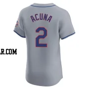 Luisangel Acuna Men's New York Mets Gray Elite Road Jersey