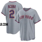 Luisangel Acuna Men's New York Mets Gray Replica Away 2.0 Jersey