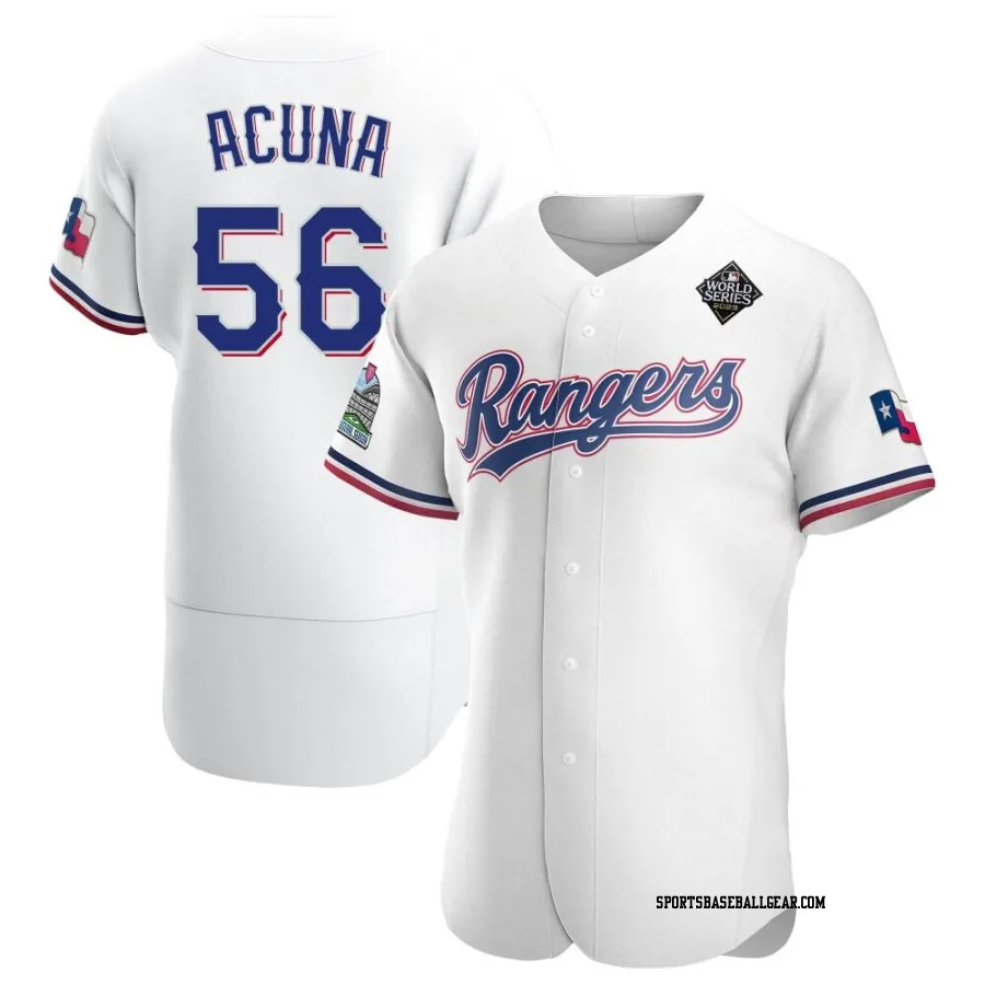 Luisangel Acuna Men's Texas Rangers White Authentic Home 2023 World Series Jersey