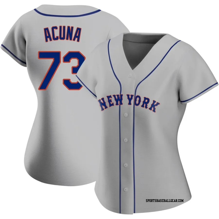 Luisangel Acuna Women's New York Mets Gray Authentic Road Jersey