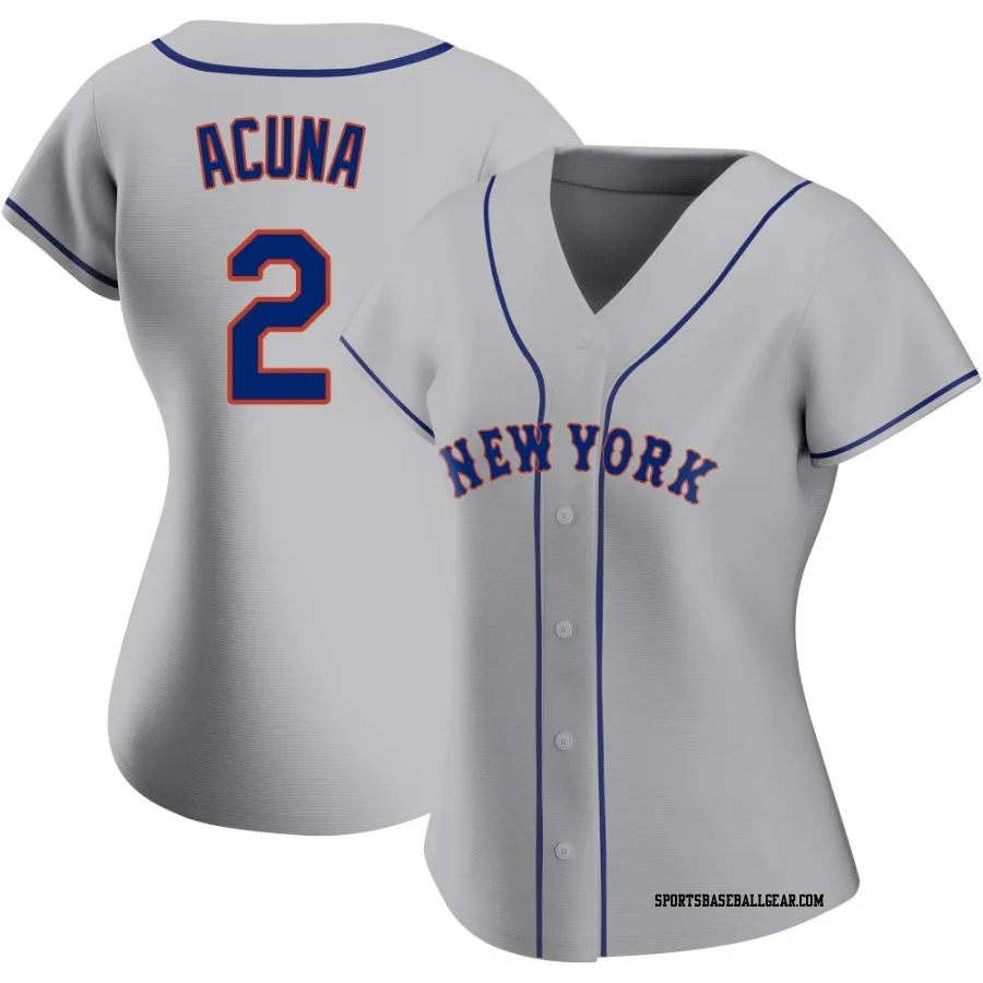 Luisangel Acuna Women's New York Mets Gray Replica Road Jersey