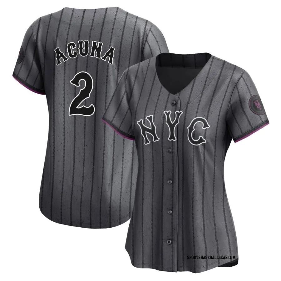 Luisangel Acuna Women's New York Mets Limited Graphite 2024 City Connect Jersey