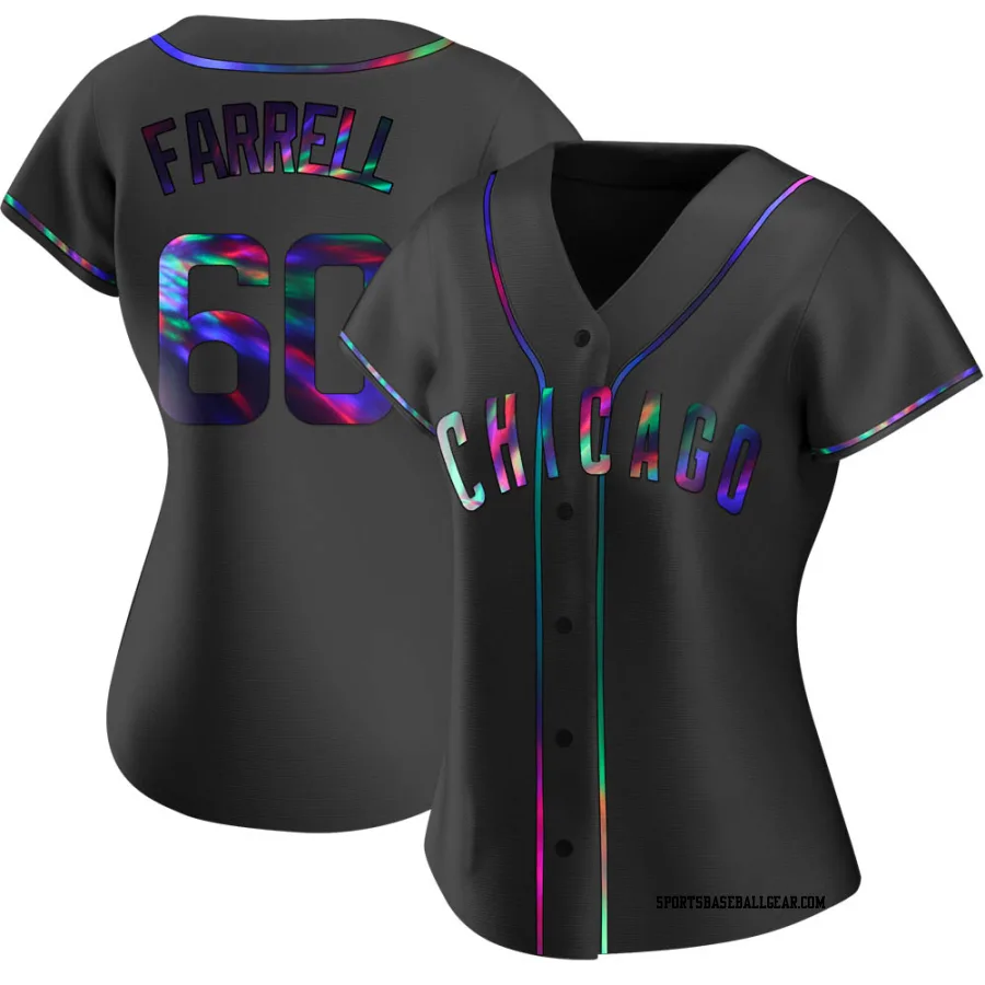 Luke Farrell Women's Chicago Cubs Black Holographic Replica Alternate Jersey