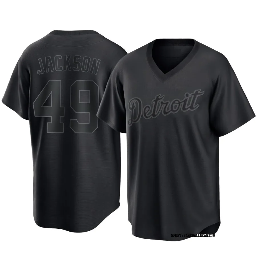 Luke Jackson Men's Detroit Tigers Black Replica Pitch Fashion Jersey