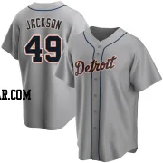 Luke Jackson Men's Detroit Tigers Gray Replica Road Jersey
