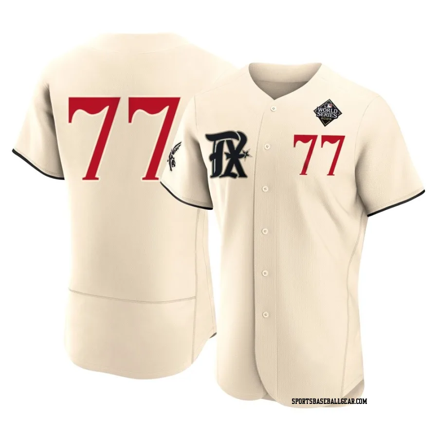 Luke Jackson Men's Texas Rangers Cream Authentic 2023 City Connect 2023 World Series Jersey