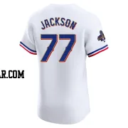 Luke Jackson Men's Texas Rangers Gold Elite White 2024 Collection Jersey