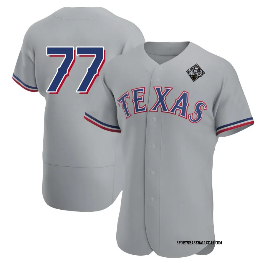 Luke Jackson Men's Texas Rangers Gray Authentic Road 2023 World Series Jersey