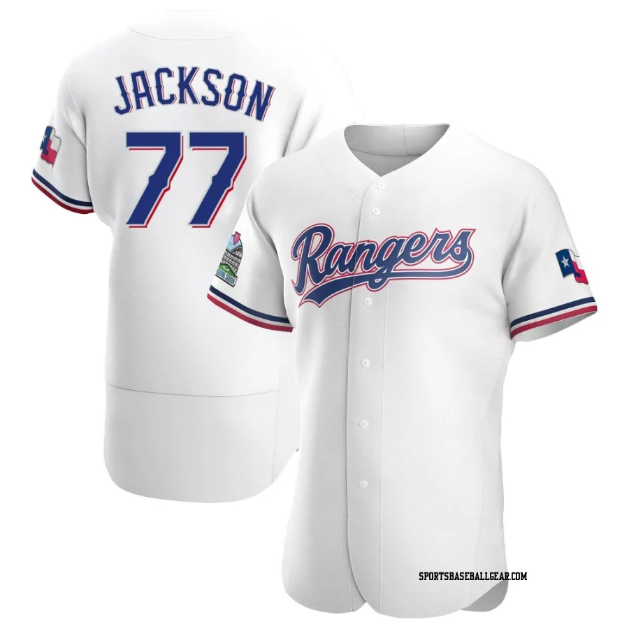 Luke Jackson Men's Texas Rangers White Authentic Home Jersey