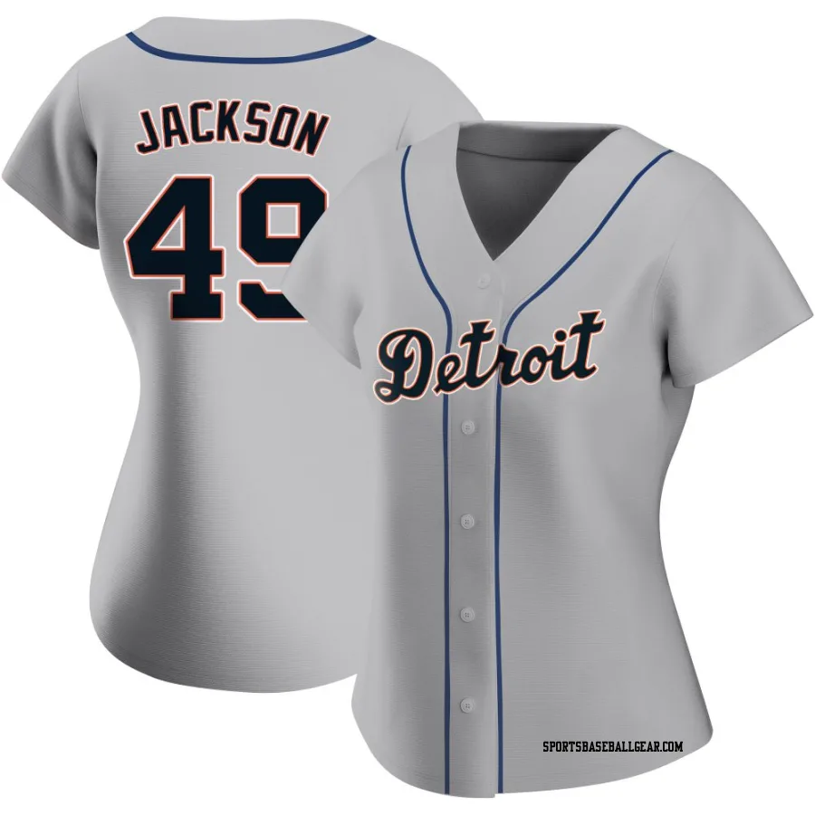 Luke Jackson Women's Detroit Tigers Gray Authentic Road Jersey