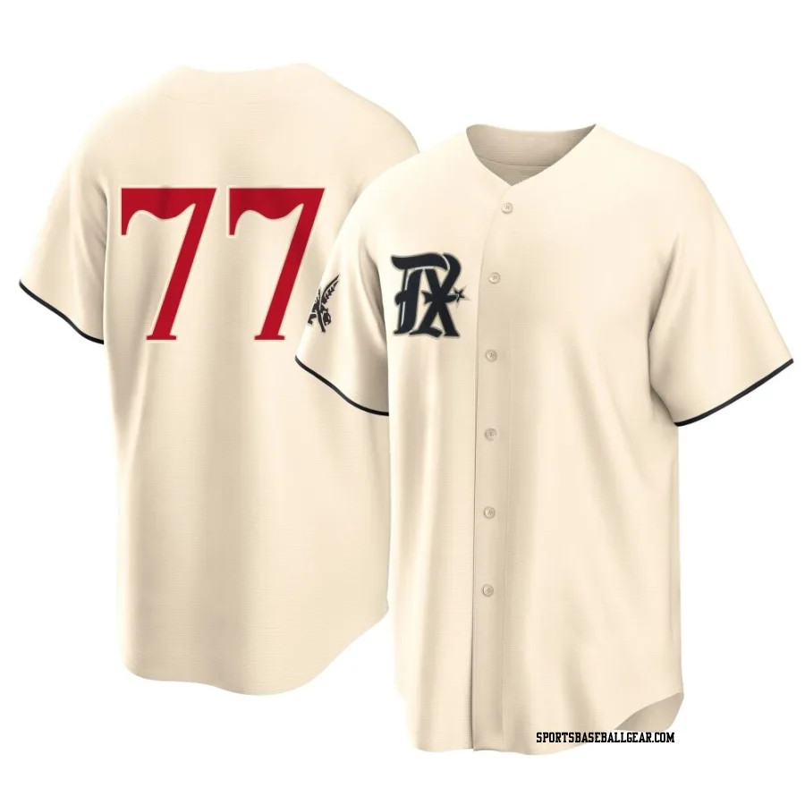 Luke Jackson Youth Texas Rangers Cream Replica 2023 City Connect Jersey