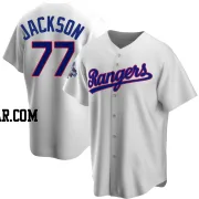 Luke Jackson Youth Texas Rangers White Replica Home Cooperstown Collection 2023 World Series Champions Jersey