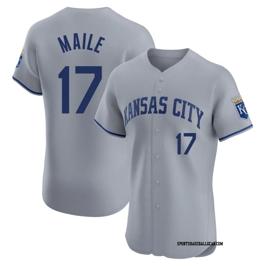 Luke Maile Men's Kansas City Royals Gray Elite Road Jersey