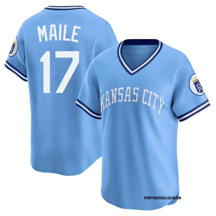 Luke Maile Men's Kansas City Royals Light Blue Limited Throwback Cooperstown Collection Jersey