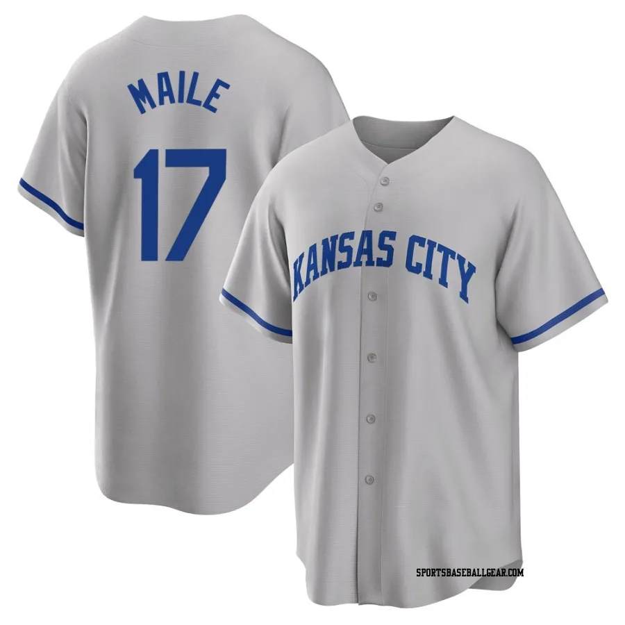 Luke Maile Youth Kansas City Royals Gray Replica 2022 Road Jersey