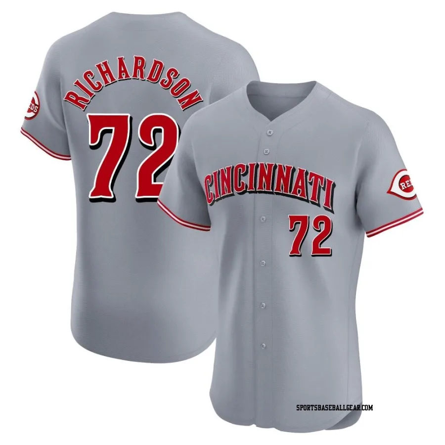 Lyon Richardson Men's Cincinnati Reds Gray Elite Road Jersey