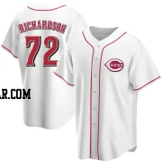 Lyon Richardson Men's Cincinnati Reds White Replica Home Jersey