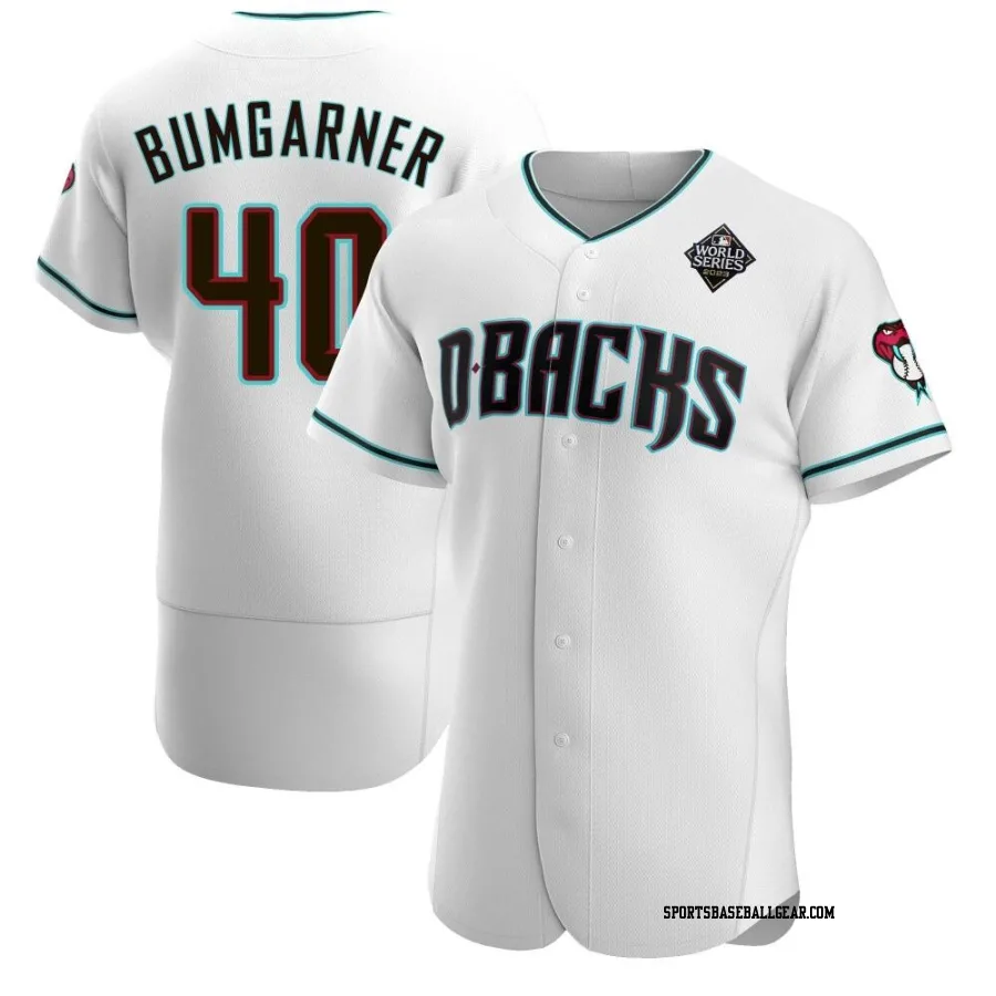 Madison Bumgarner Men's Arizona Diamondbacks White Authentic Teal Alternate 2023 World Series Jersey