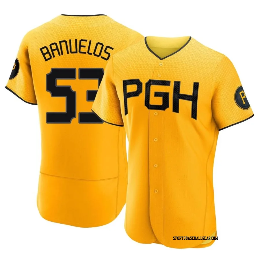 Manny Banuelos Men's Pittsburgh Pirates Gold Authentic 2023 City Connect Jersey