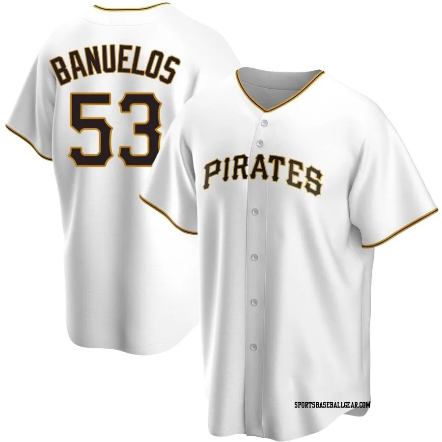 Manny Banuelos Youth Pittsburgh Pirates White Replica Home Jersey